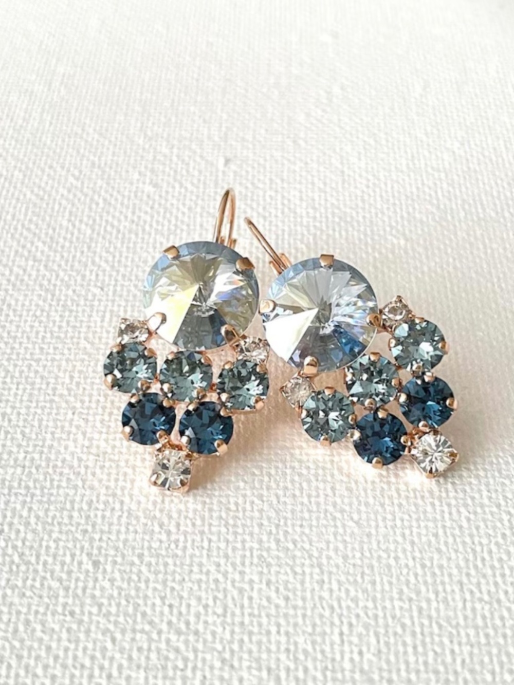 NWOT!  Blue ombre Swarovski crystal drop earrings.